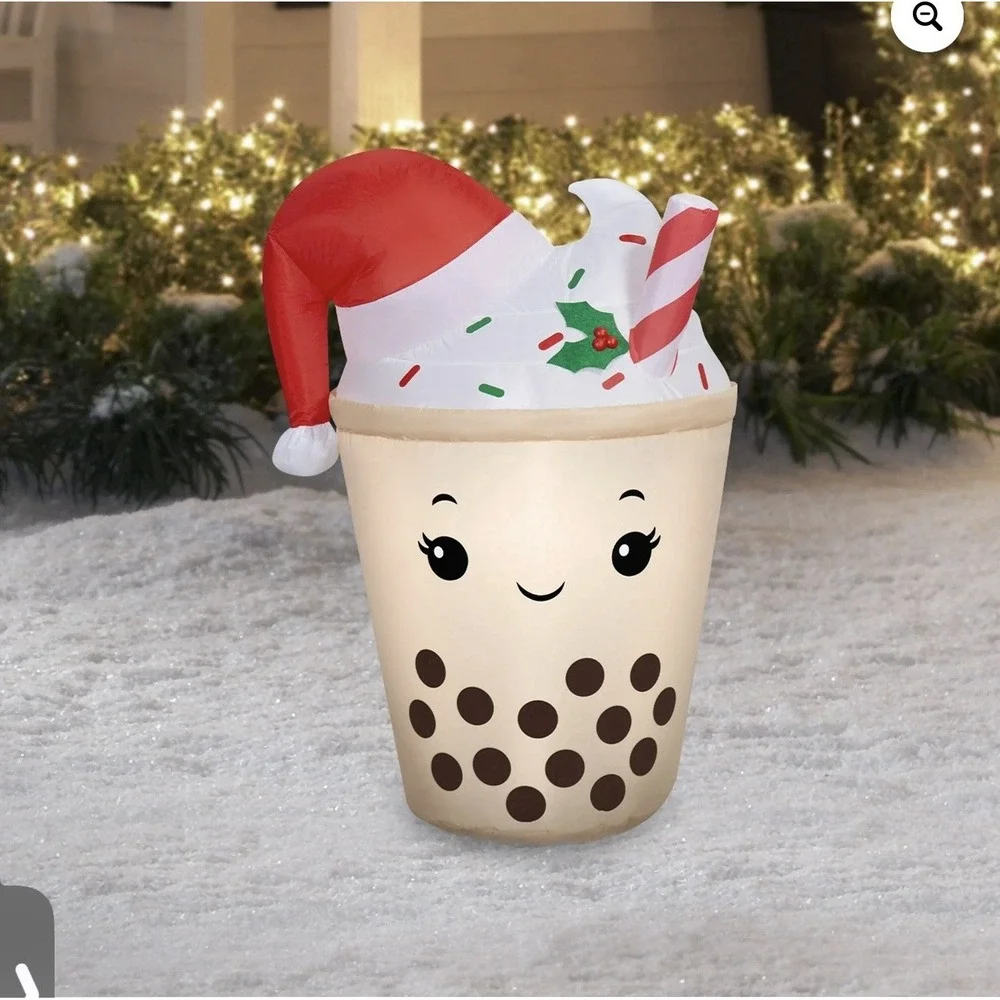 3.2‎ Ft Boba Tea Christmas Airblown Inflatable Yard Decor Self-Inflates LED NEW